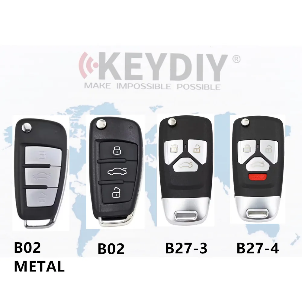 Kd universal key car remote key 315 433mhz 5pcs/lot B02 B02Matel B27-3 B27-4 for AU-DI key for profession locksmith