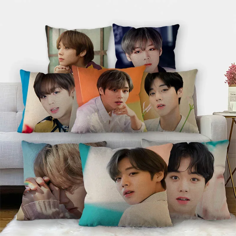 Custom PARK JIHOON Kpop Pillowcase High Quality Home Textile Cotton Linen Fabric 45x45cm One Side Decoration Pillow Cover 11-17