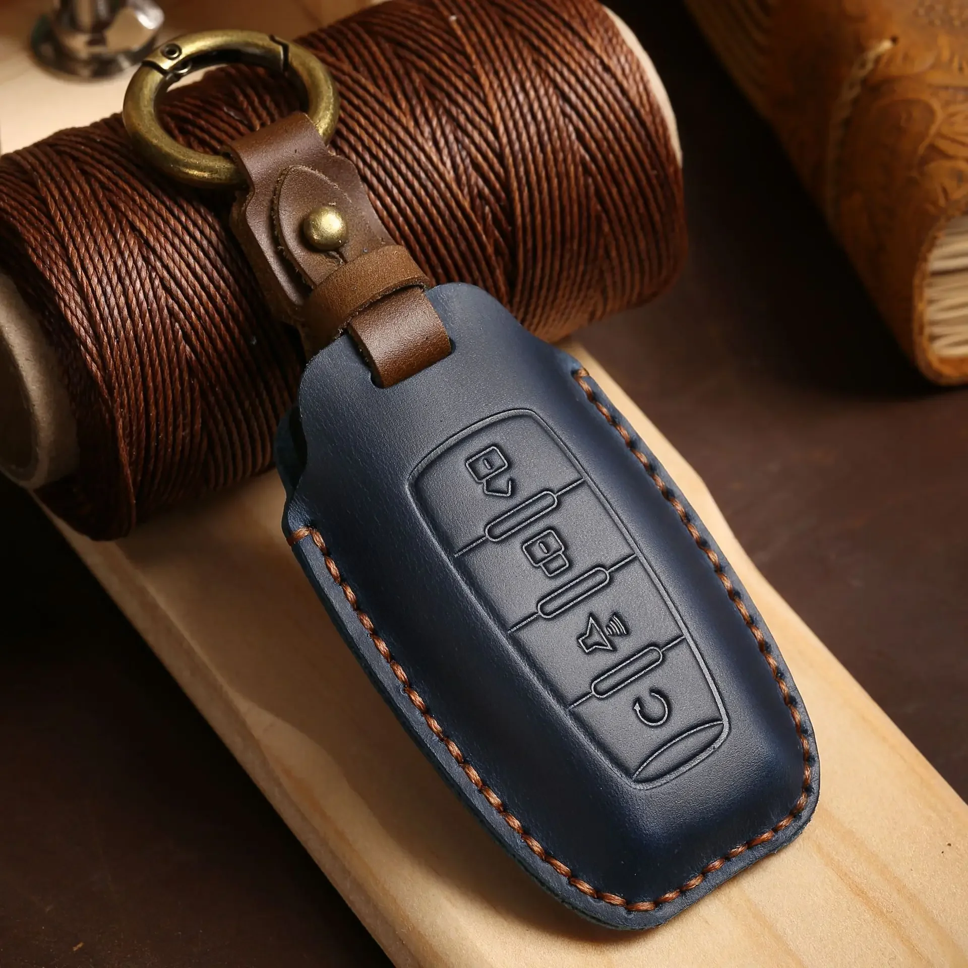 

1pc Leather Key Case Cover Keychain For Great Wall Haval Hover H6 H7 H4 H9 F5 F7 H2S Car-covers Holder Shell Accessories