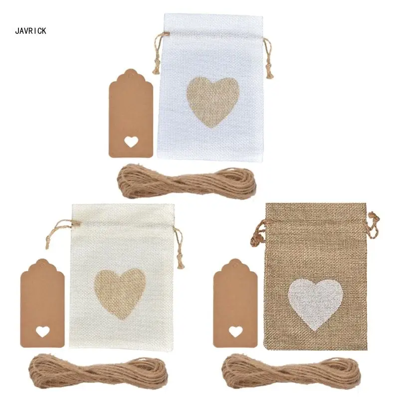 Assortment of 51 Burlap Bags Fashionable Jewelry Packaging Wedding Supplies Small Gift Bag for Various Occasion D0LC