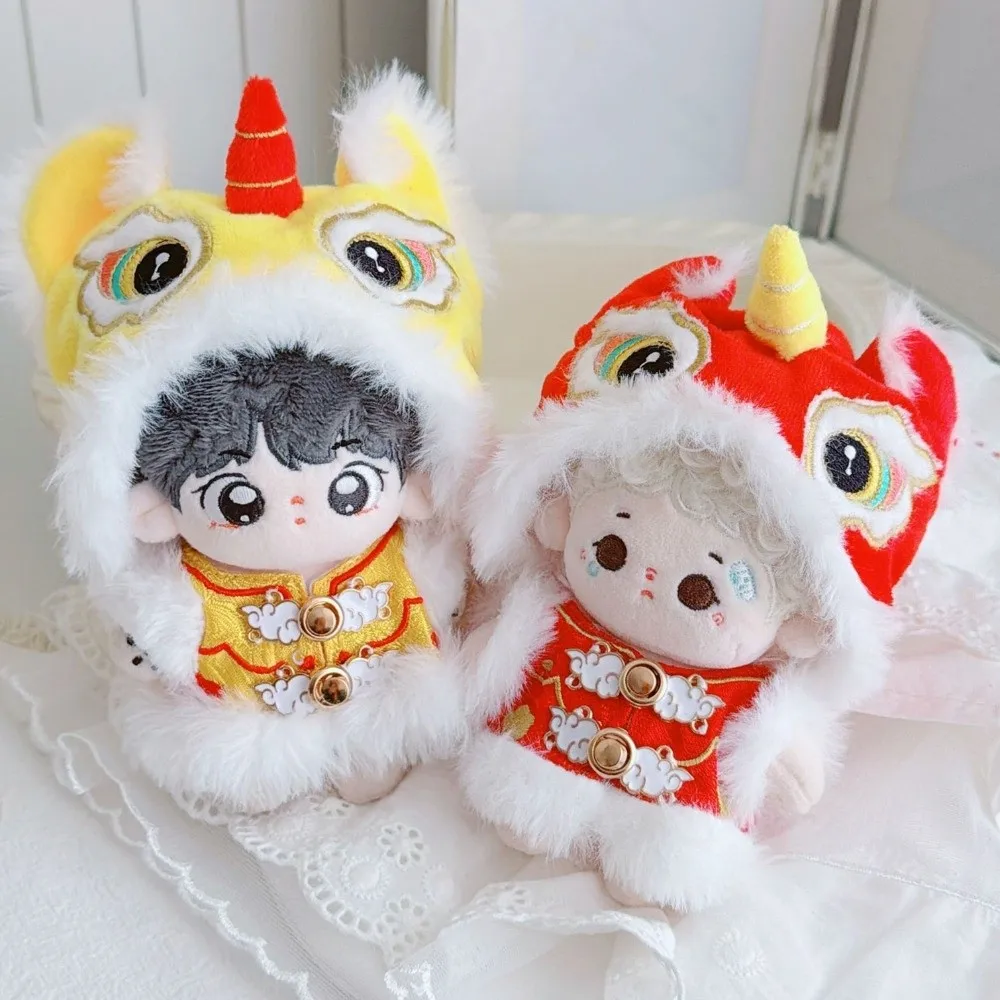 

1 комплект, хлопковая одежда «Танцующий лев», 10 см, костюм в китайском стиле, новогодний мини-набор, детский подарок