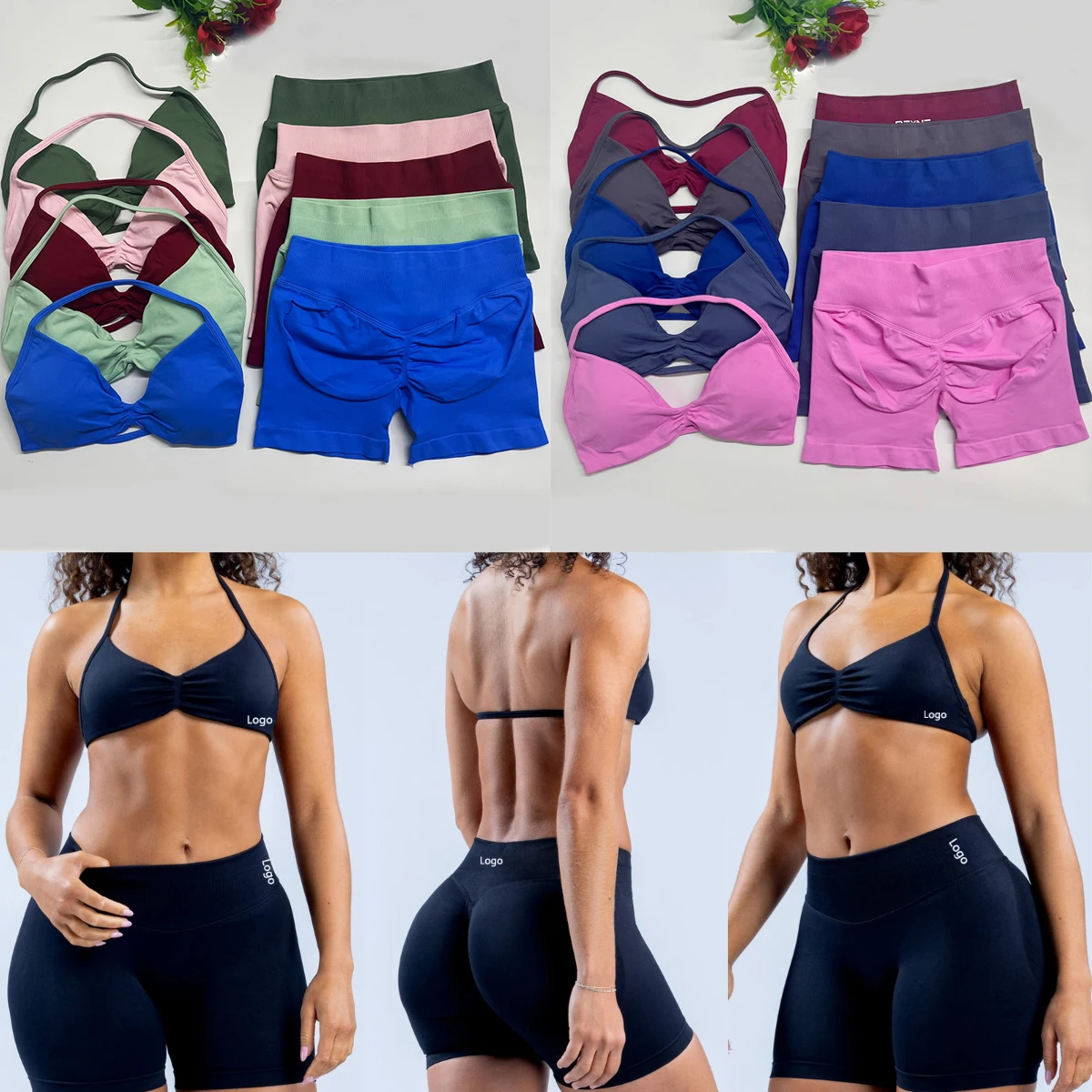 Комплект для йоги и спортзала DF, комплект из 2 предметов для йоги, женский ударный бюстгальтер с ремешками, топ для тренировок, шорты для тренировок, спортивный костюм, одежда для фитнеса, бесшовный комплект для йоги