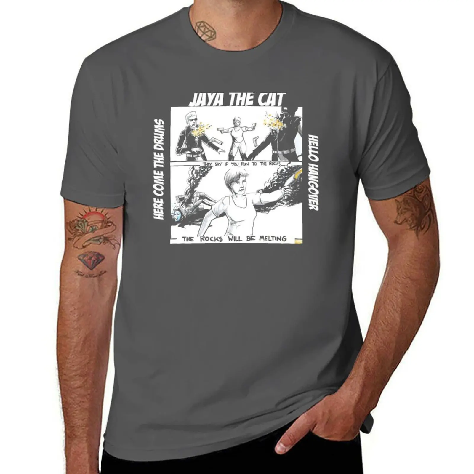 

Here Come The Drums Jaya The Cat Hello Hangover T-Shirt Holiday Casual Short Sleeve Top