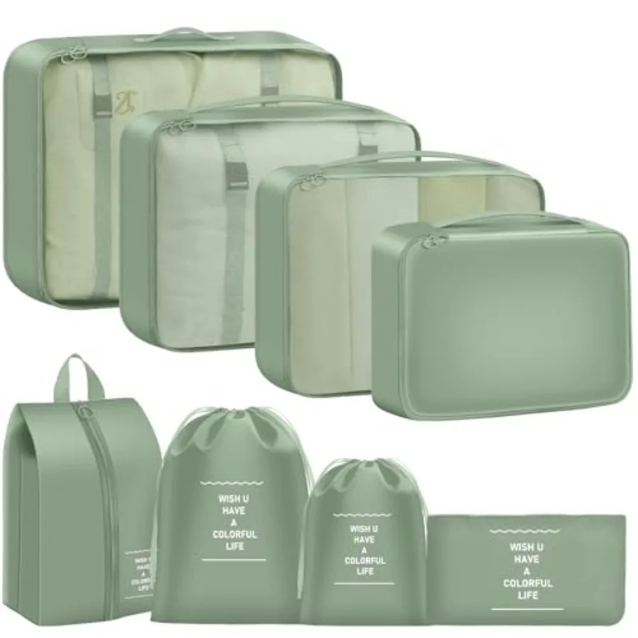 

Набор из 8 дорожных органайзеров для багажа: дышащие сетчатые сумки для чемоданов, прочные, разноцветные, незаменимые для путешествий