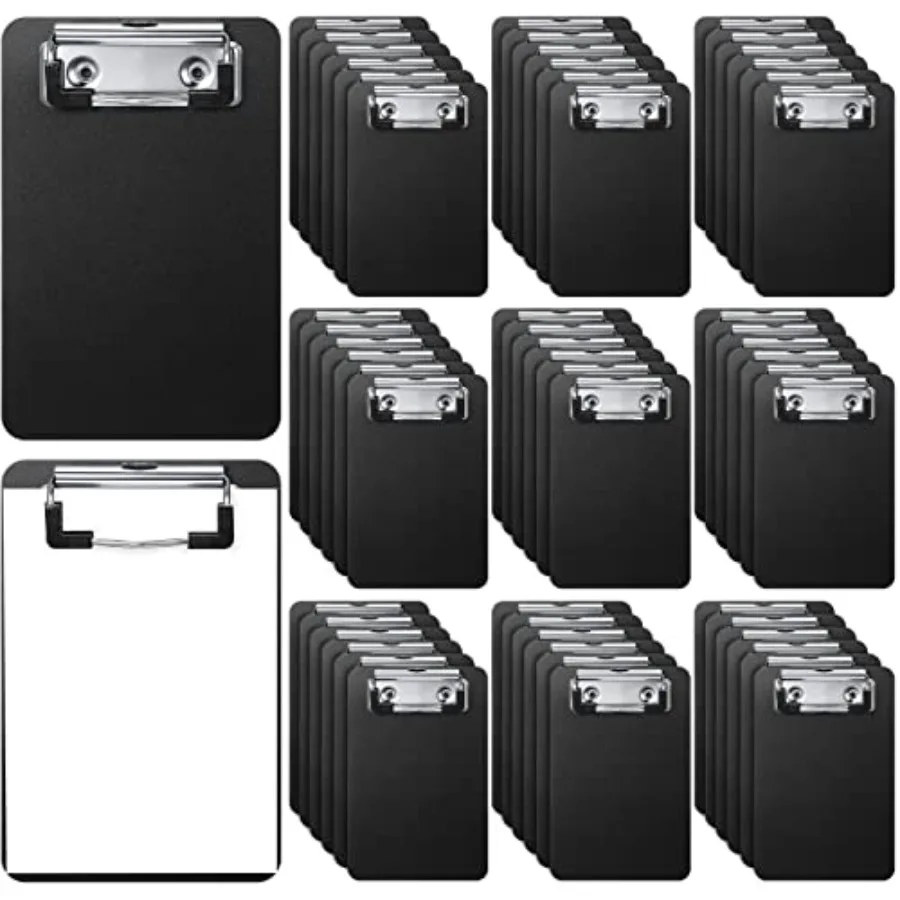 

60 Pack Bulk Mini Clipboards 4 x 6 Inch Memo Small Clipboards Plastic Check Presenters for Restaurants Pocket Small Notepads Re