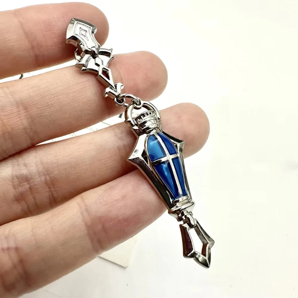 جينشين تأثير فلينز لعبة تأثيري أقراط فانوس معدني الأذن ترصيع الهيب هوب غير المتماثلة ياردروب الكبار للجنسين موضة الدعائم الطرف