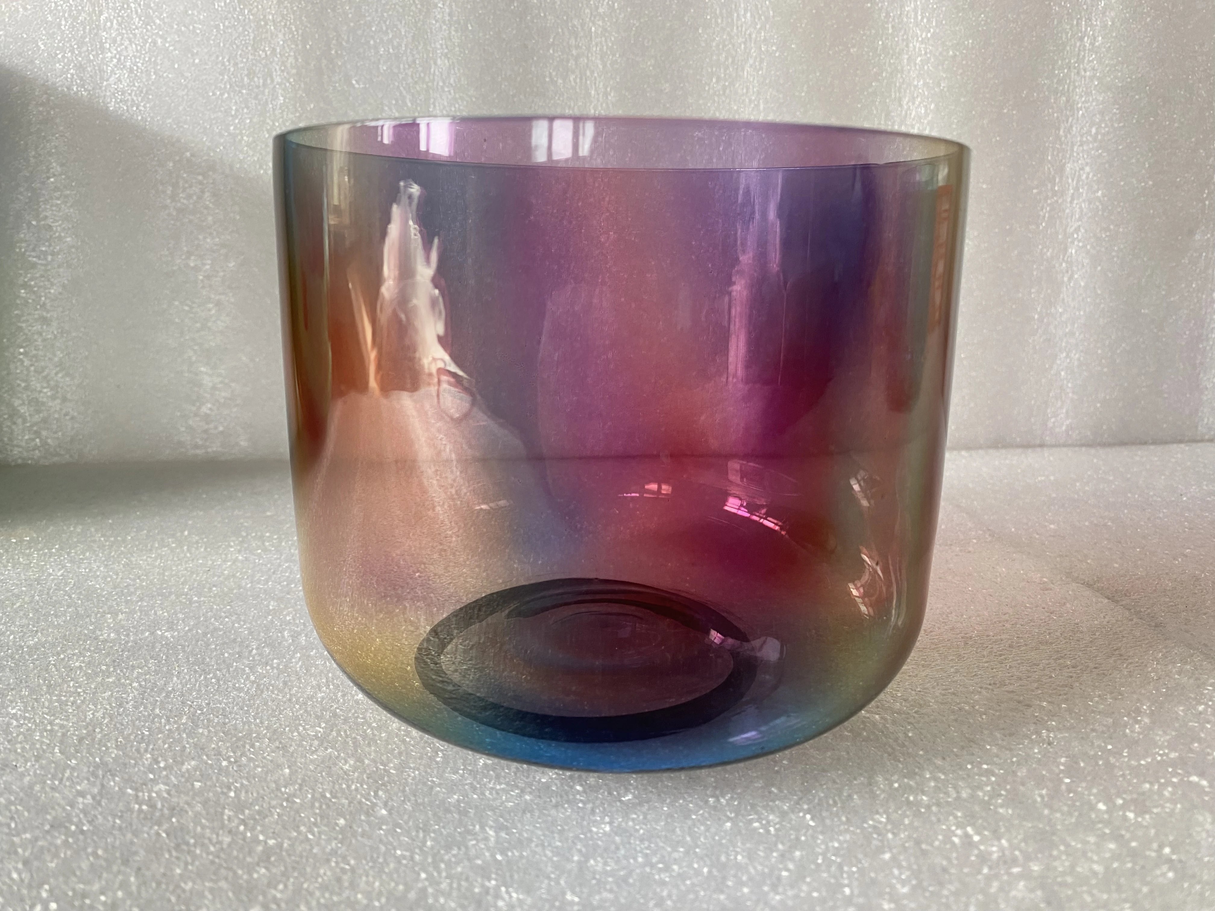 Star Linkup Crystal singing bowl light rainbow color 3rd octave perfect Pitch 432hz D note Sacral chakra or D# or E note Solar Plexus chakra