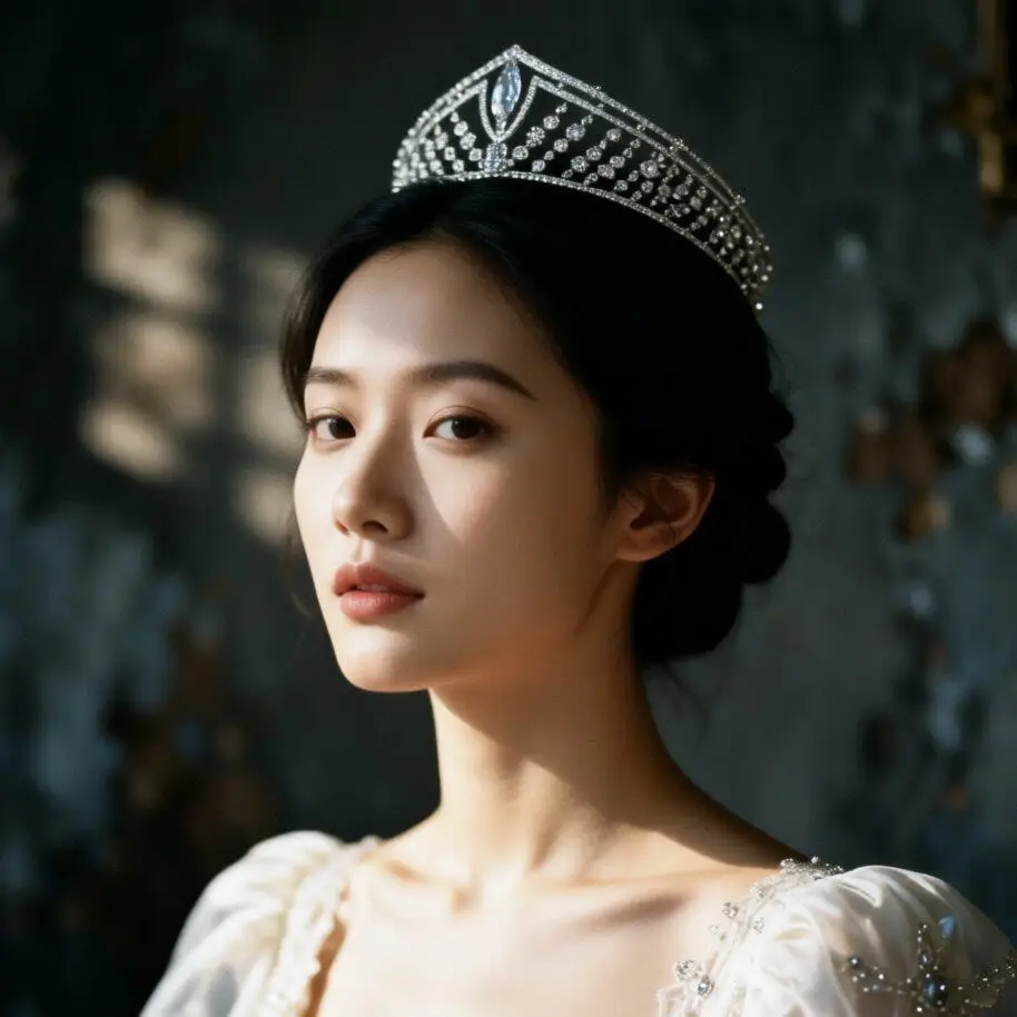 French Retro Bride Crown Hair Accessory High-End Tiaras Wedding Hairpiece for Main Wedding Dress Coming-of-Age Ceremony Birthday