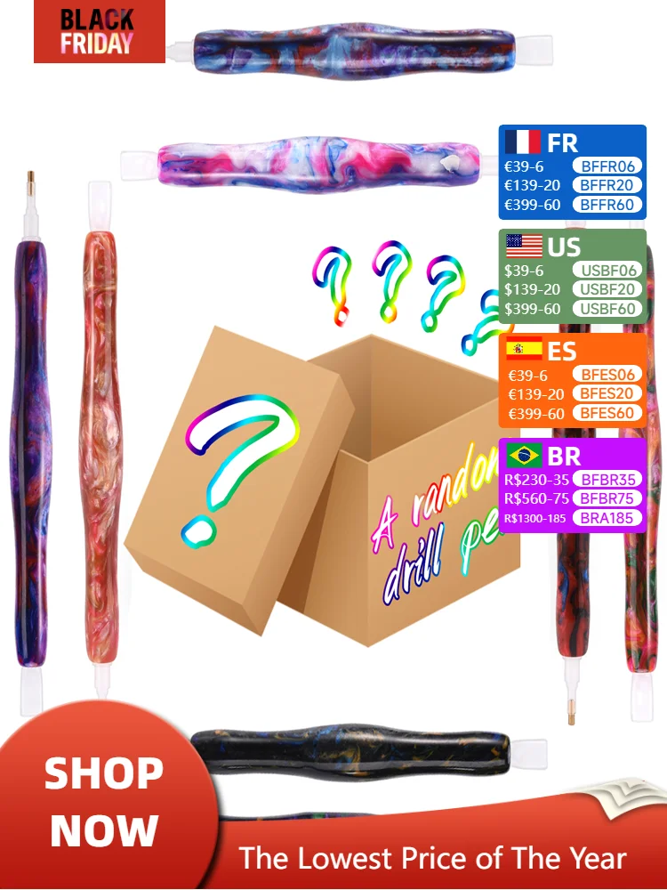 1 PCS Mystery Diamond Painting Pen Blind Box - Losowy kolor, narzędzia i akcesoria do malowania diamentami Długopisy z żywicy dla dorosłych i dzieci