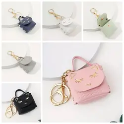 Womens Wallet Cute Cat PU Leather Coin Purse for Women Keychain Small Coin Pouch Key Ring Fashionable Bag Pendant