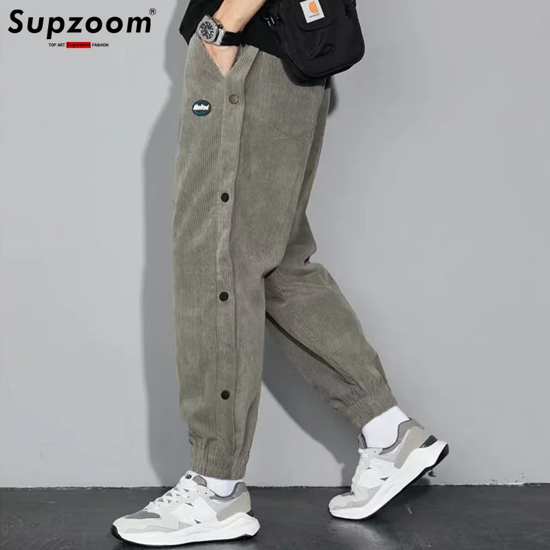 Supzoom New Arrival Hot Top Fashion Loose Cotton Pockets Selling Brand Overalls Multi Bag corduroy Casual Winter Cargo Pants