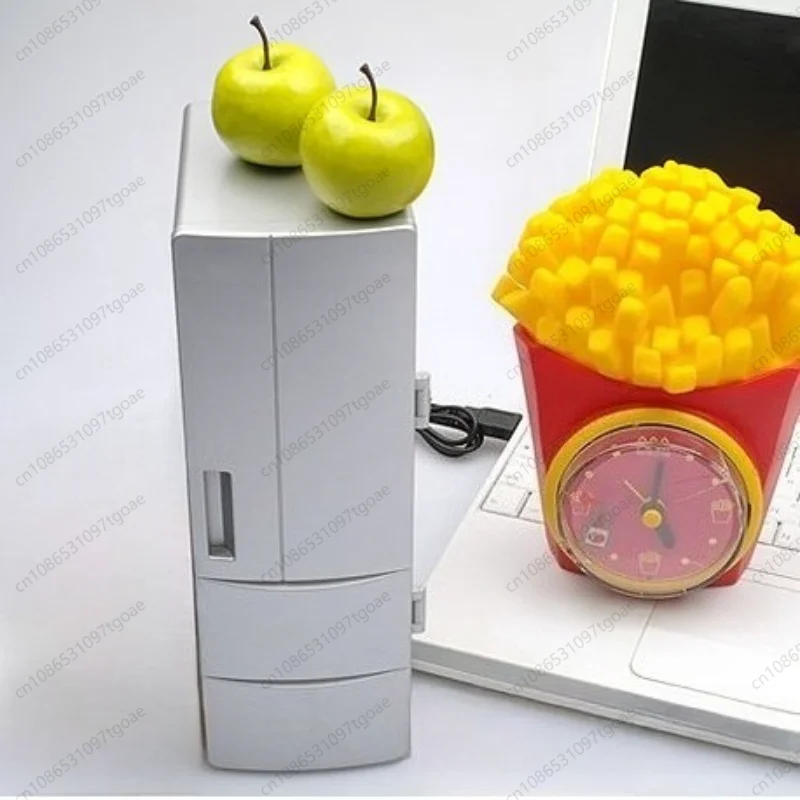 Portable USB Mini Cooler Warmer Dual Use Small Refrigerator for Bedroom Office Dorm Beverage Skincare Storage