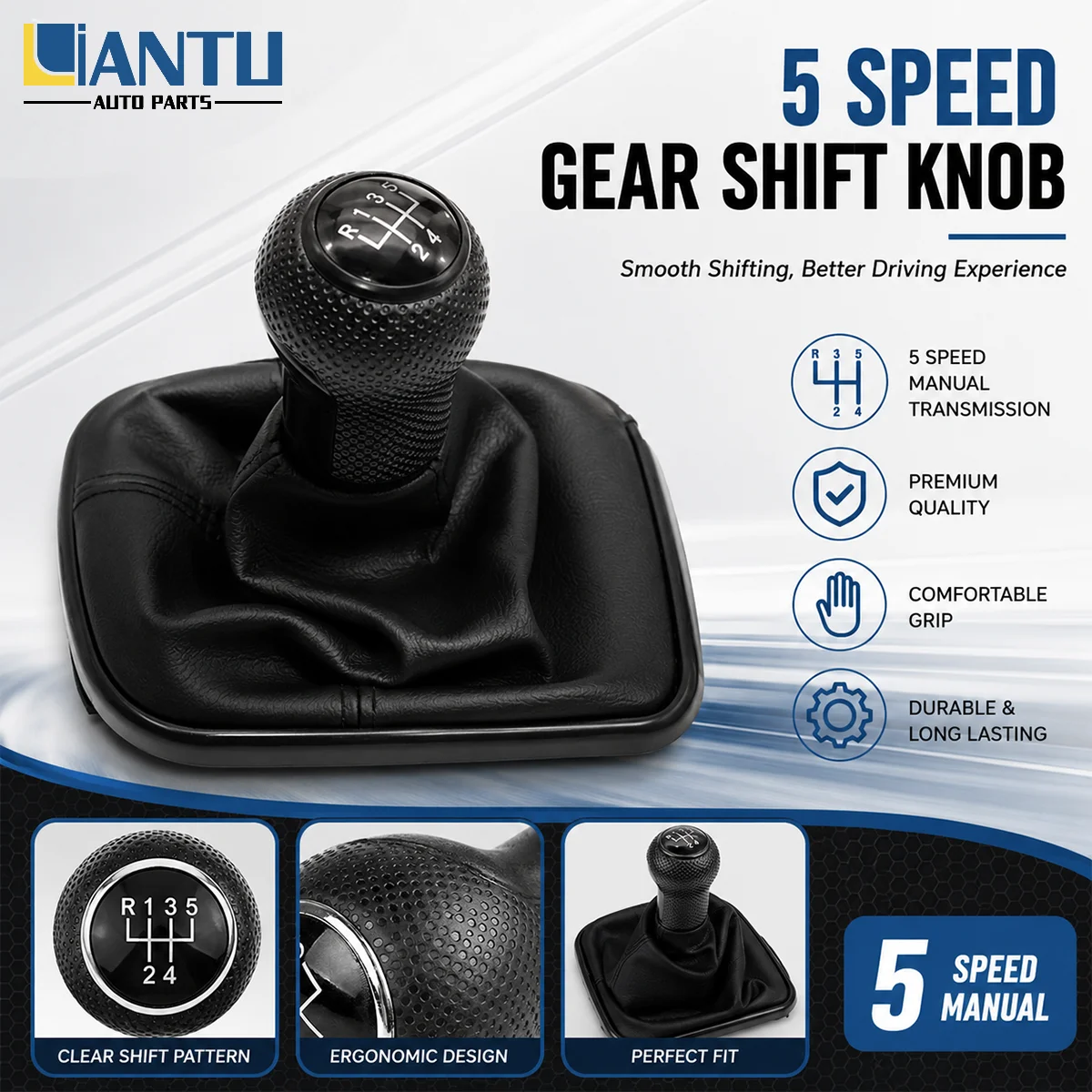 1pc Car Handball Transmission 5-Speed Gear Shift Handball Knob Head And Lever Cover Boots For VW Mk4 Golf Gti R32 Jetta Bora