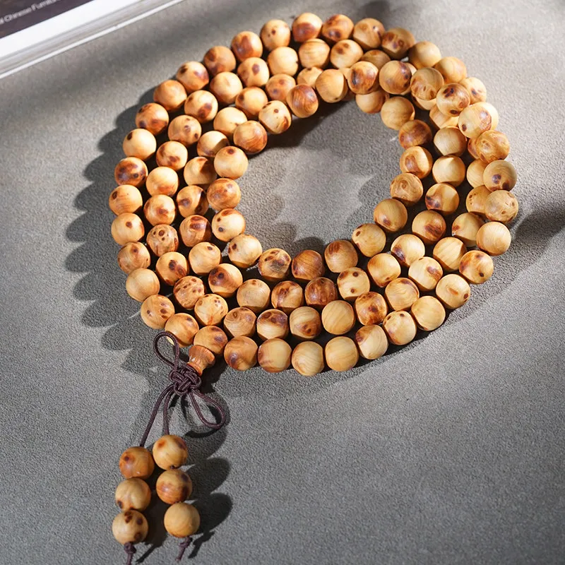 Taihang Thuja Burl Bird's Eye 108 Beads Single Wrap Mala Bracelet Medicinal Aroma Fidget Play Wenwan Wooden Beads