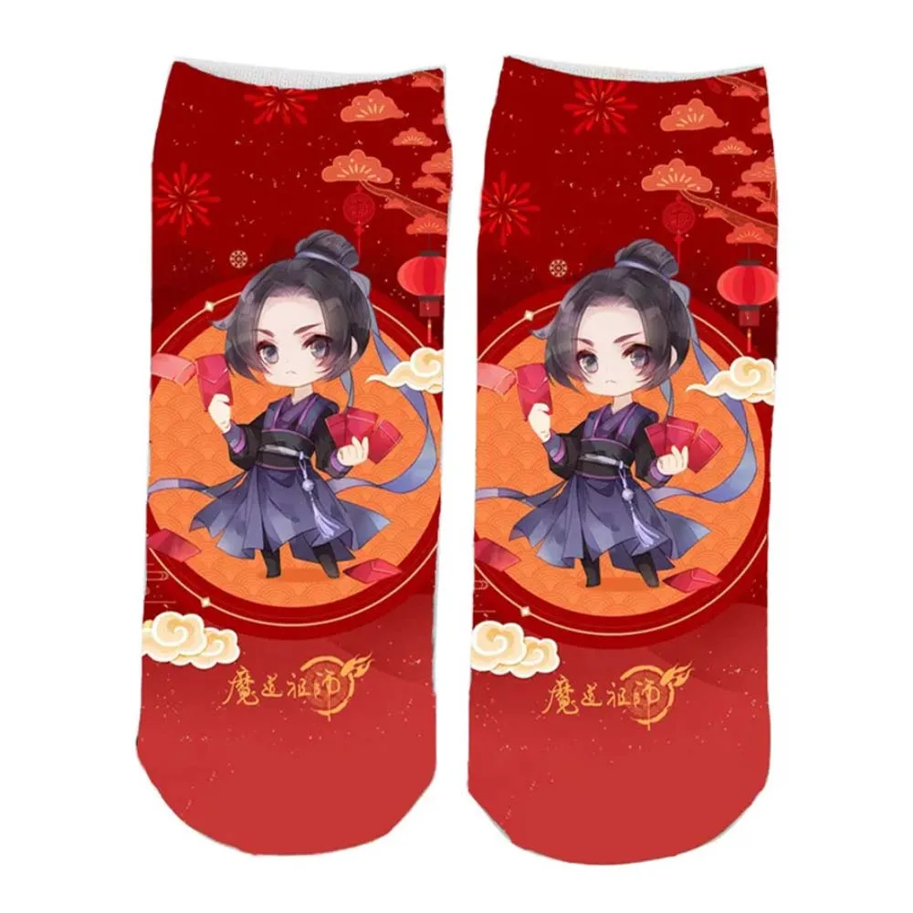 Mo Dao Zu Shi Cotton Socks Anime Cosplay Wei Wuxian Lan Wangji Casual Breathable Soft Low Tube Socks gift for chenqingling fans