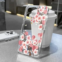 Pink Peach Blossom Case For Samsung A54 5G Fundas Samsung Galaxy S24 S23 Ultra S22 A34 A53 S21 FE A55 A52 A15 A35 Silicone Cover