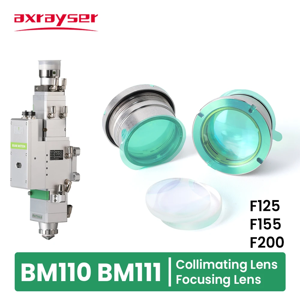 Raytools BM110 BM111 Laser Focusing Lens with Holder D30 F125 F155 F200 Laser Collimating Lens F100 for Laser Head BM111 BM110