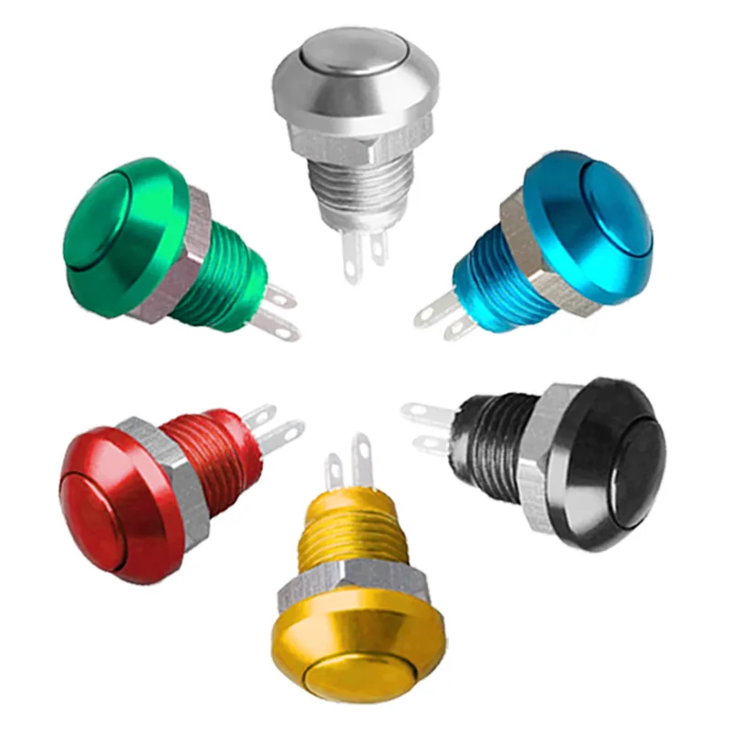 M8 Waterproof Metal Push Button Switch ON/OFF 8mm Mini Momentary Electric Switch with Screw Terminal No Led Light