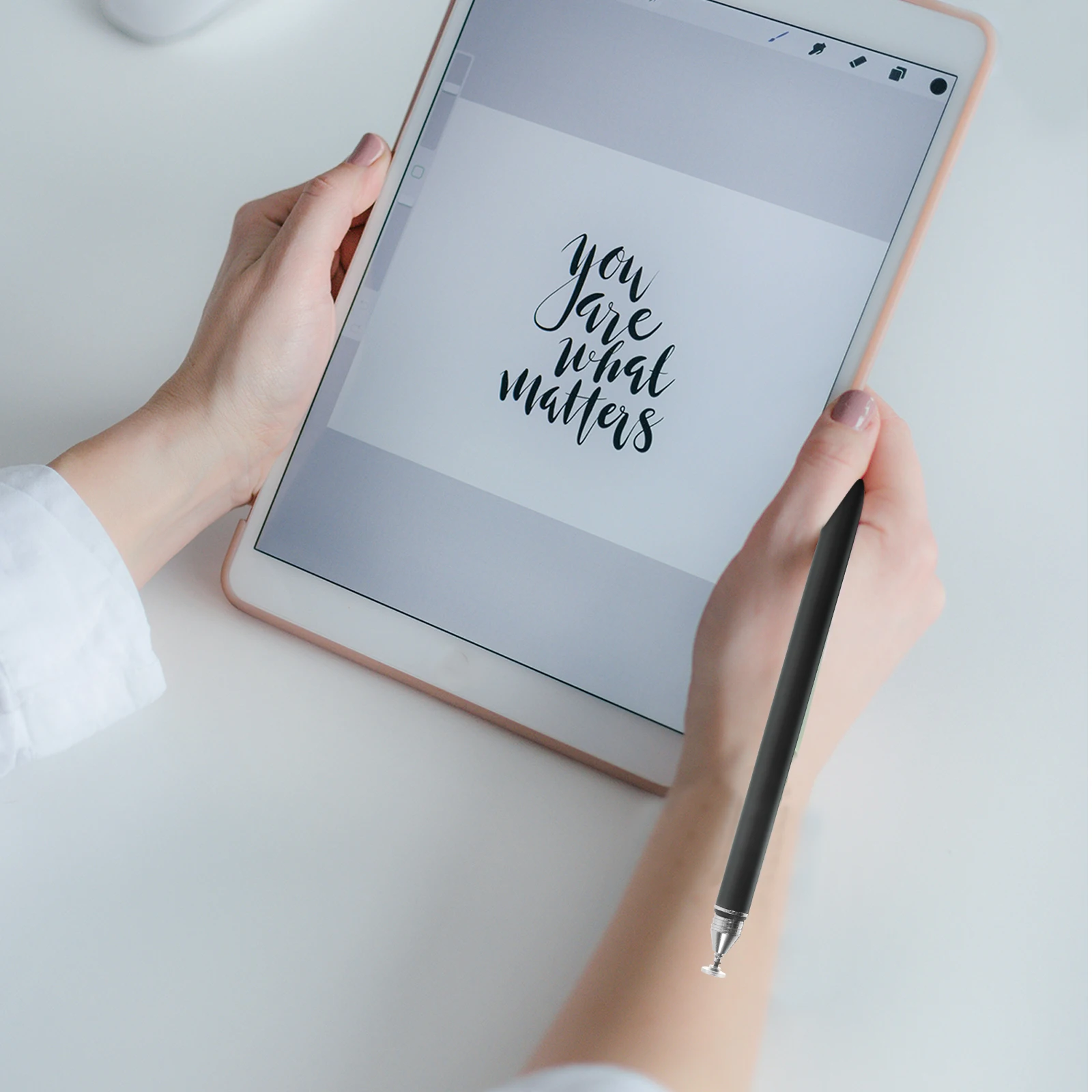 Universal Capacitive Stylus Pen Double Head Design for Tablet Phone Mobile Cellphone Touch Screens Smooth Comfortable Grip