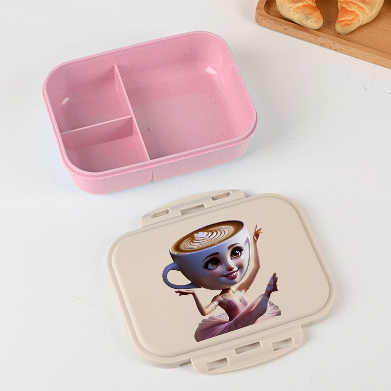 Ballerina Capuccina Girls Bento Lunch Box Italian Brainrot Printed Lunch Box School Food Storage Containers Kids Birthday Gifts