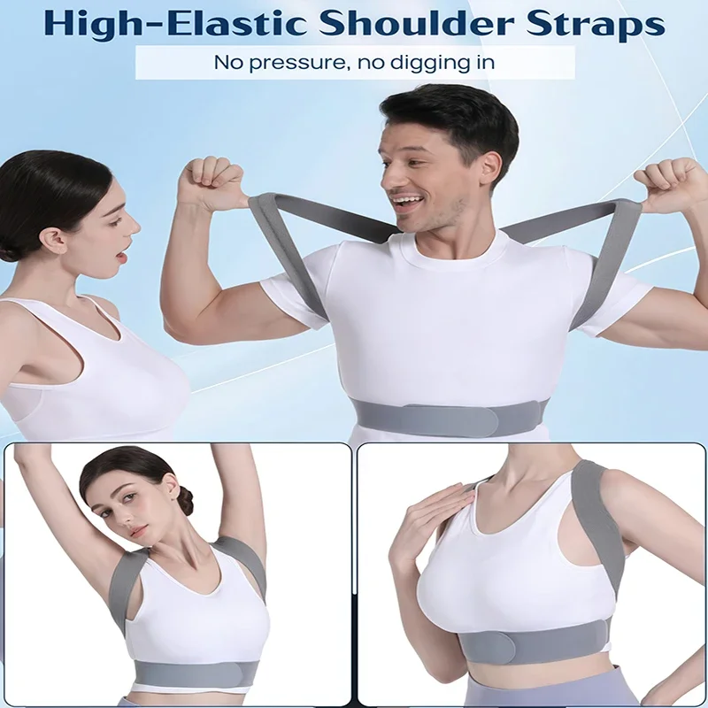 Adjustable Invisible Back Shoulder Posture Support Strap for Men Women Teens Kids Lightweight Under Clothes Posture Hold Brace