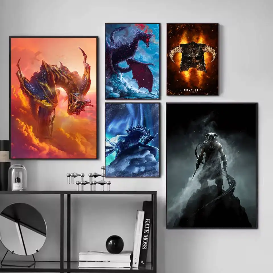 Skyrim ملصق فني ذاتي اللصق ملصق مضاد للمياه مقهى النوم ديكور جدار الغرفة #3