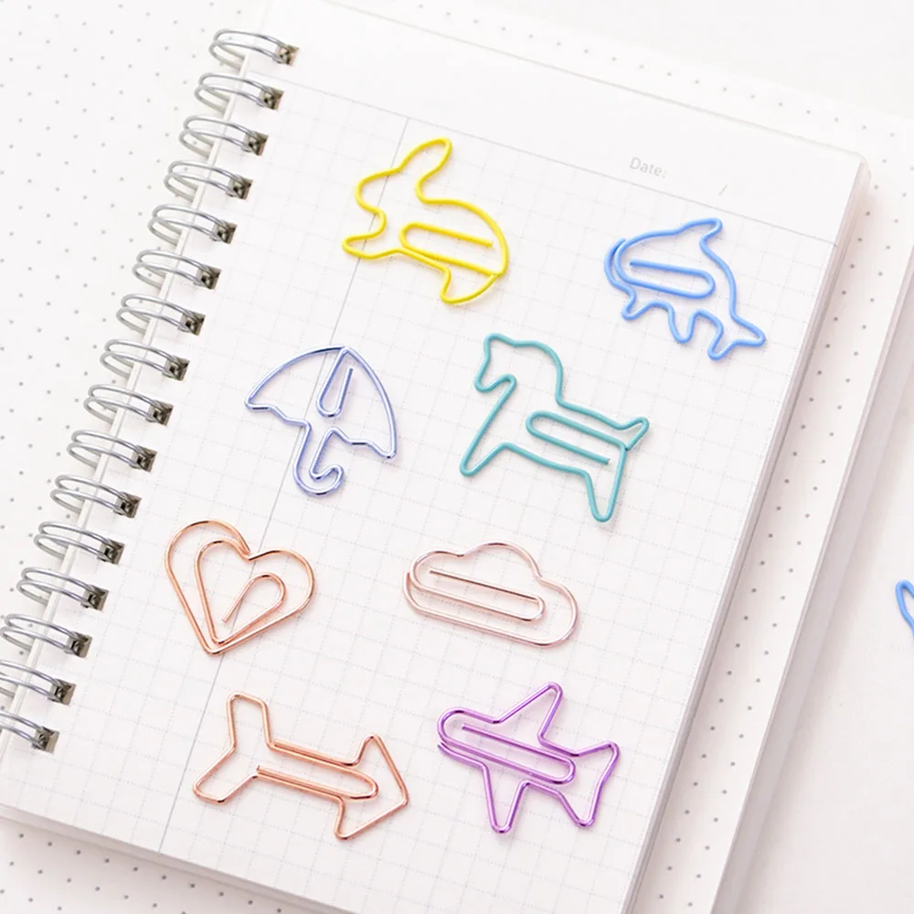 

36pcs/lot Cartoon Shape Mini Paper Clips Kawaii Stationery Clear Binder Clips Photos Tickets Notes Letter Paper Clip