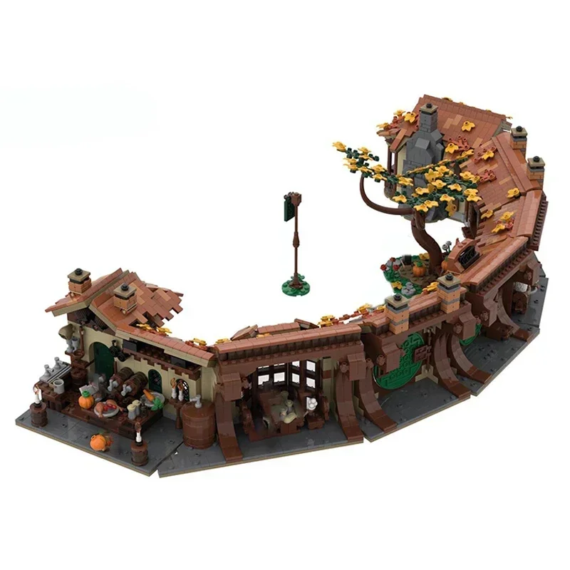 Bloques de construcción de modelo de película de anillo, Moc, The Green Dragon Inn, tecnología Modular, regalos, juguetes de Navidad, conjuntos de bricolaje, montaje