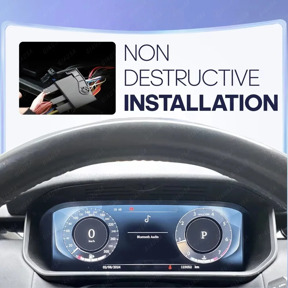 Cluster Digital Dasbor LCD 12.3 Inci untuk Land Rover Discovery 5 2017-2021 Panel Layar Tampilan Instrumen Linux CockPit Mobil