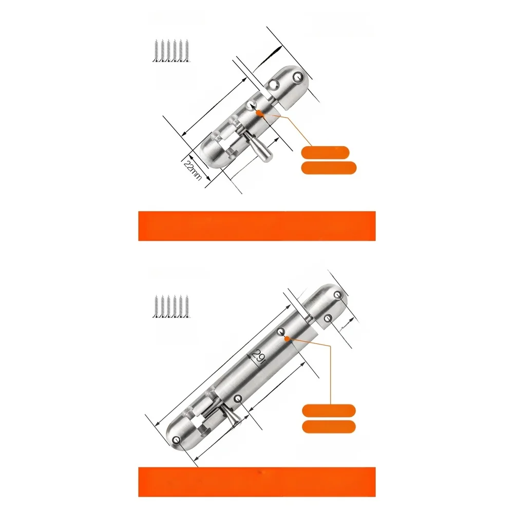 304 Stainless Steel Door Latch High Strength Solid Bolt Replacement For Cabinet Gate Door Latch With Screws Home Repair Tools