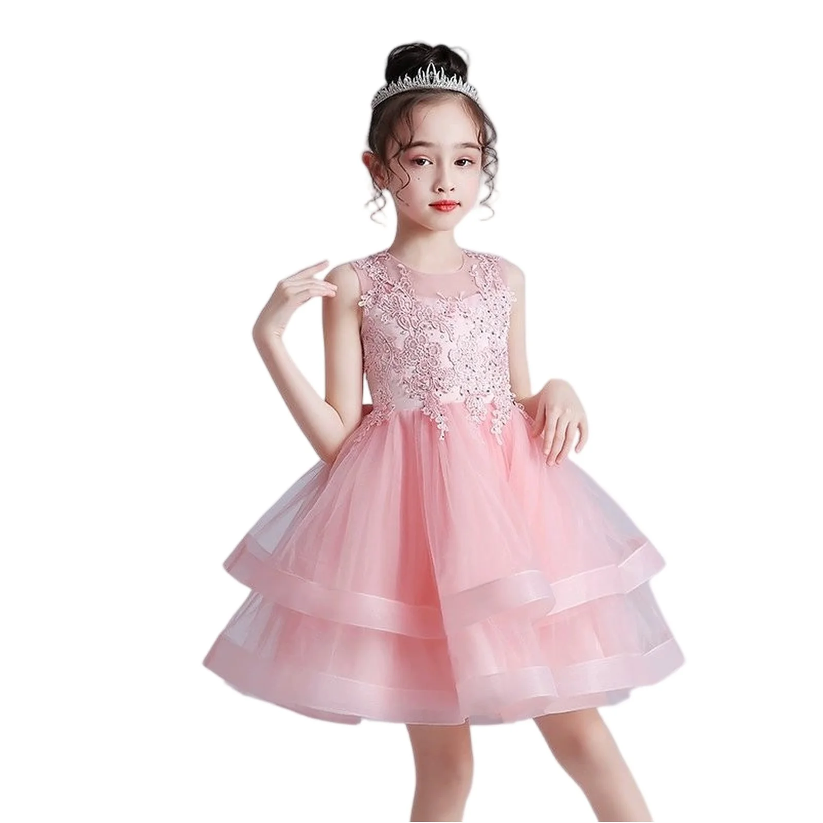 

3-10 Years Baby Girls Princess Dress Summer Ball Gown Wedding Dress Piano Performance Costume Host Costume Children's Clothing