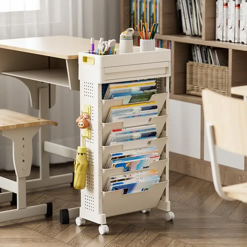 Large Capacity Simple Student Home Book Storage Rack Desk Organizer Pen Notebook Arrangement Shelf Multi-Functional Plastic