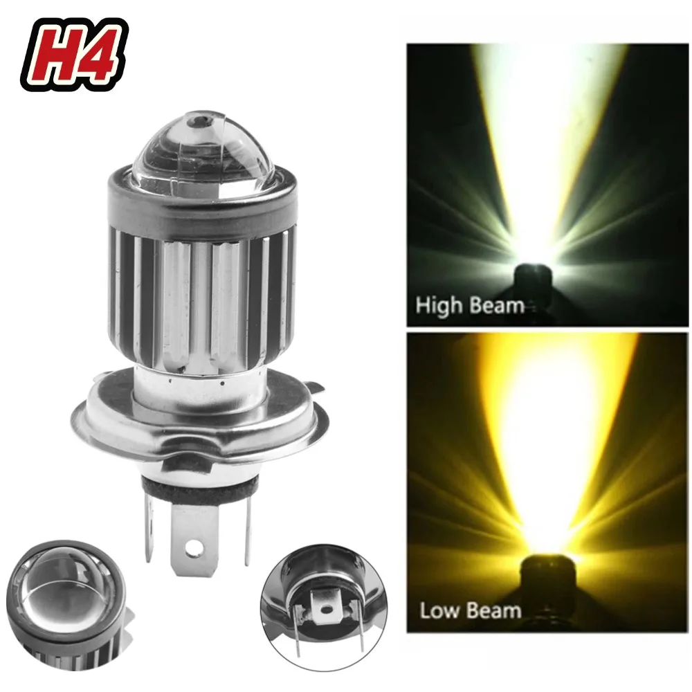 

H4 Led Motorcycle Headlight Bulbs Motos Dual Color Hi/Lo Beam Fog Lamp CSP Chip DC9-32 V Motor Bike Scooter Vehicle Fog Light