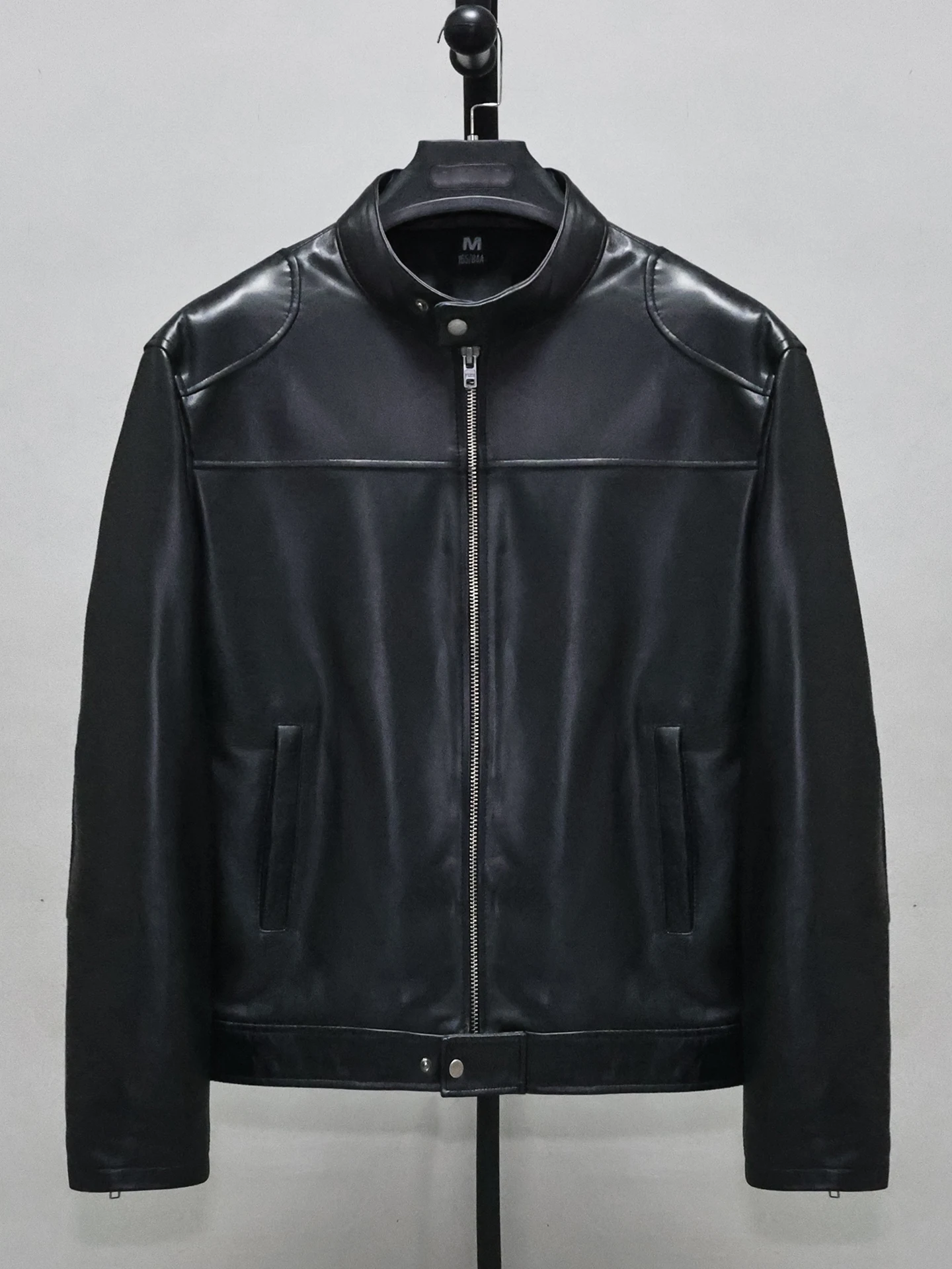 

Loose Fit eep Leather Jaet Hong Kong Sle Stand Collar Youth Casual Faion Urban Winter Coat with kets Zipper Sve