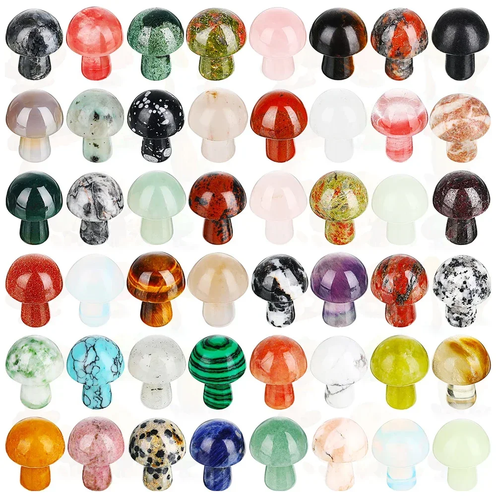 

7 шт. натуральный кристалл грибная скульптура Декор ручной работы оптом мини грибные камни кристаллы драгоценный камень домашний цветочный декор Декор