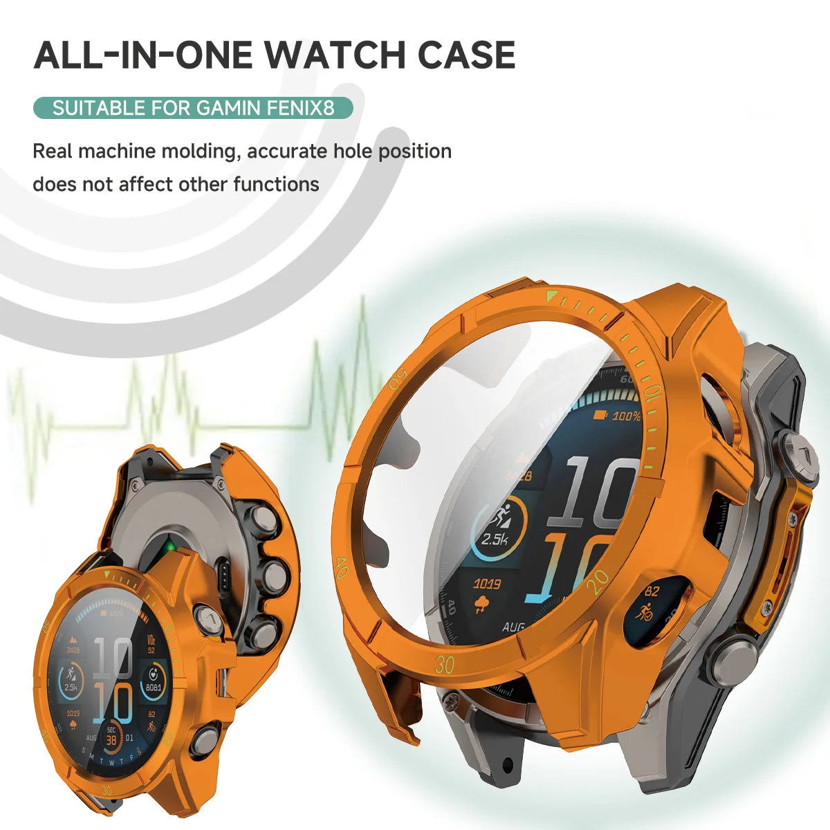 Cinturino + custodia per Garmin Fenix 8 47 51mm copertura in vetro temperato cinturino in silicone magnetico protezione braccialetto QuickFit accessori Fenix8