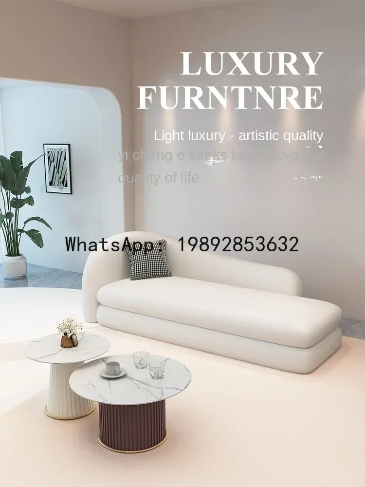 LYY كريم نمط غرفة المعيشة أريكة شقة صغيرة الفرنسية الإبداعية قوس السرير والإفطار #3