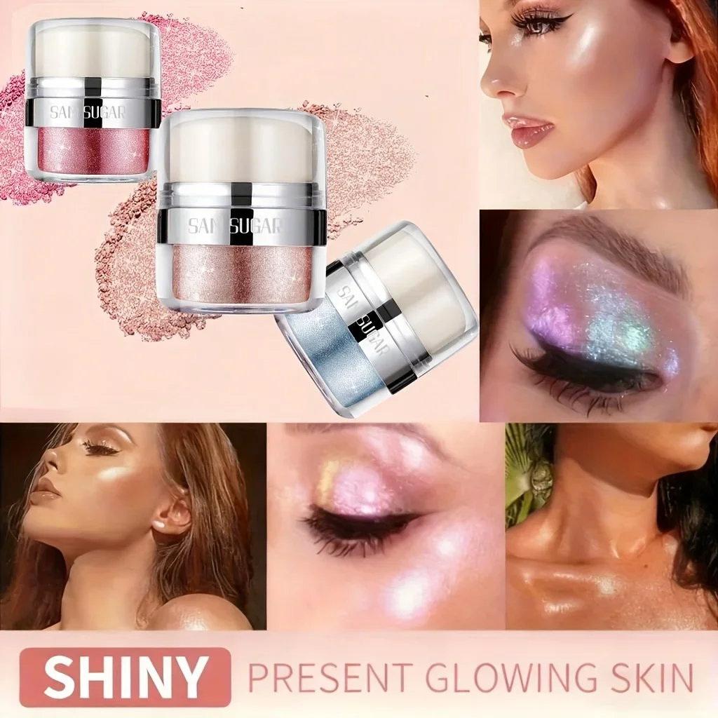 كريم هايلايتر يدوم طويلاً بثلاثة ألوان، قابل للبناء، يتوهج لجميع ألوان البيج، بشرة خفيفة/عميقة، شعر الجسم، ناعم وسهل