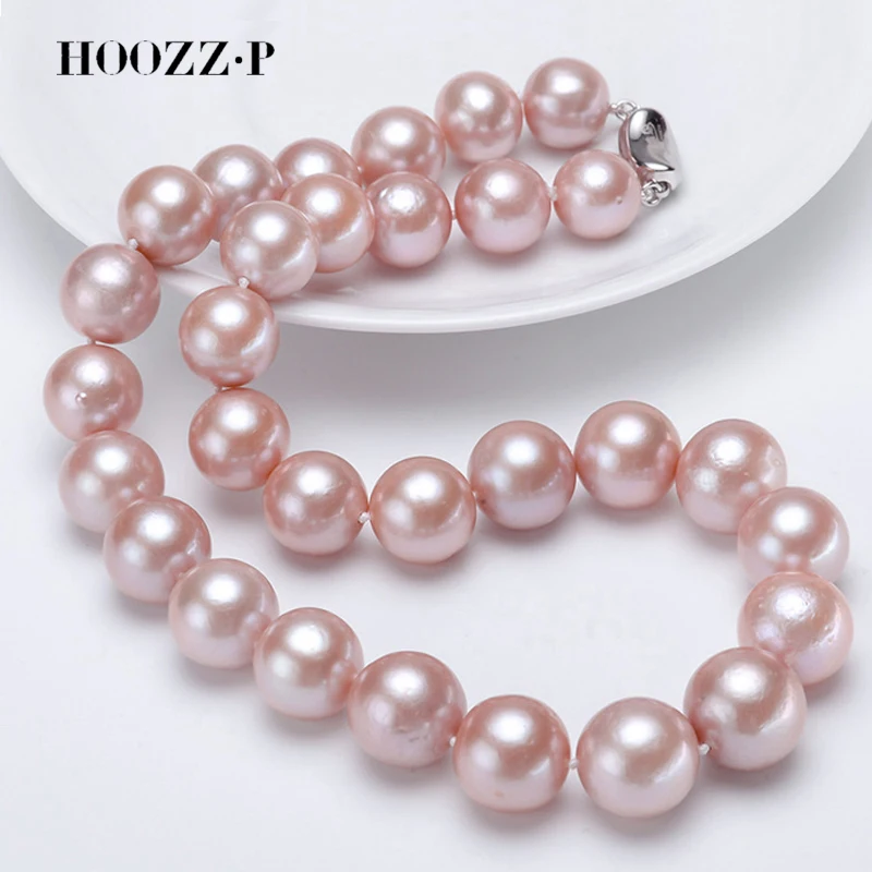 HOOZZ.P Purple Lavender Pearl Necklace 8-9mm AAAA Quality Flawless And Round Natural Freshwater Cultured For Ladies Elegant Gift