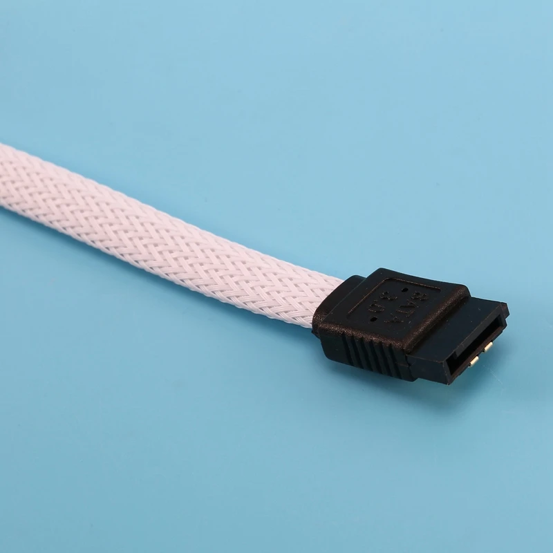 SATA 3.0 III SATA3 7 핀 데이터 케이블, SSD 케이블, HDD 하드 디스크 데이터 코드 프리미엄 버전 (흰색), 5X 50cm, 6 Gb/S