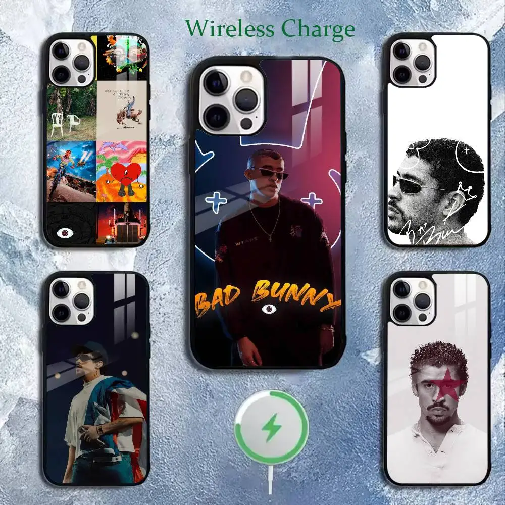

Rapper B-Bad B-Bunny Phone Case For iPhone 11,12,13,14,15,16,17Plus,Pro,Max for Wireless Charging