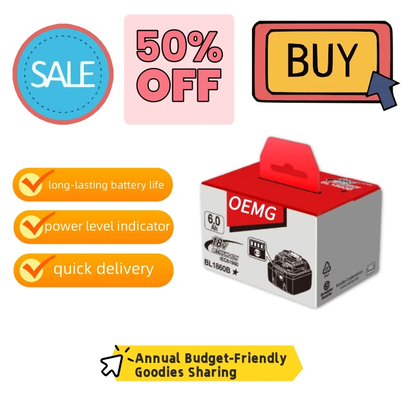 

FOR Makita 18V 6.0Ah Battery: Job Site Tough Withstands shocks, offers 6.0Ah life. Works with all FOR Makita 18V tools.
