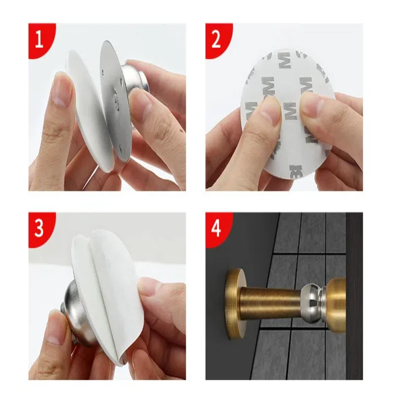 Stainless Steel Magnetic Doorstop Non-Punch Wind-Proof Door Stopper Wall Mounted Floor Mounted Door Holder Door Hardware image 6