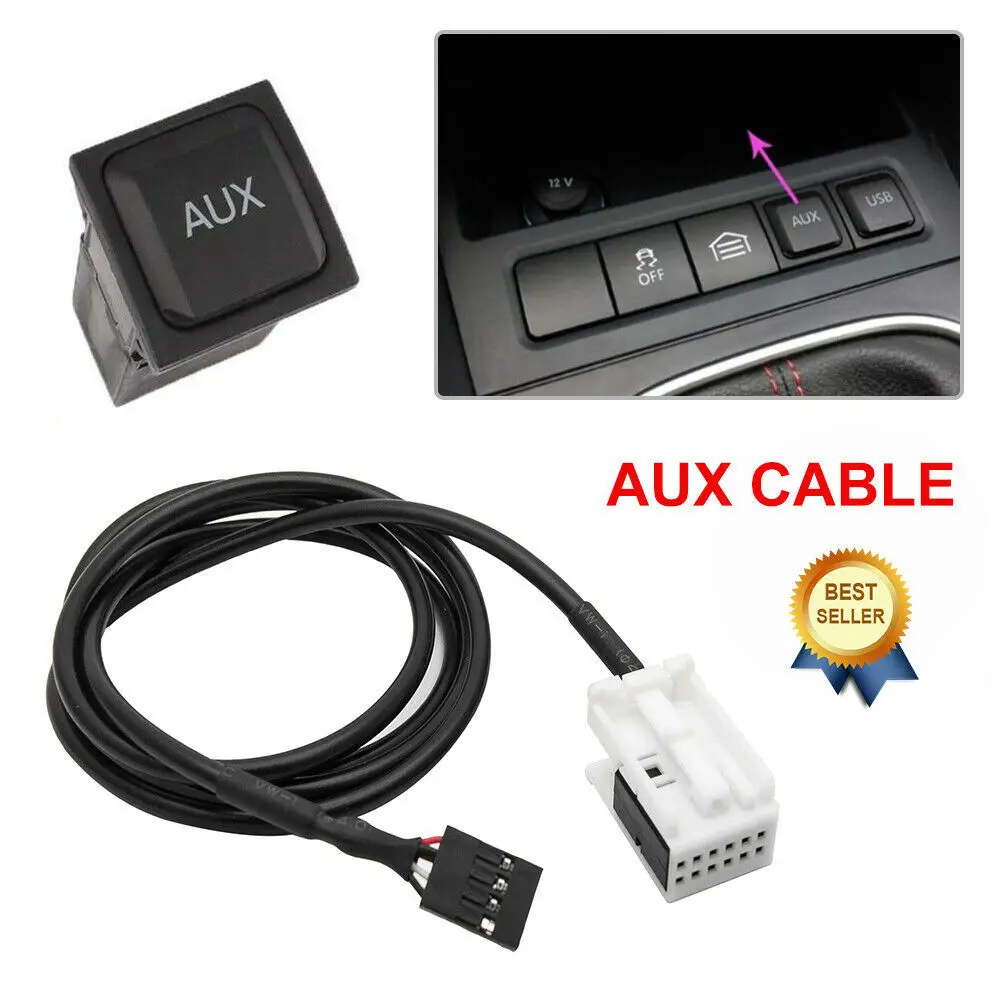 

AUX In Socket Switch Plug Music Audio Interface for VW Passat B6 B7 CC Touran POLO Facelift RCD510 RCD310 +