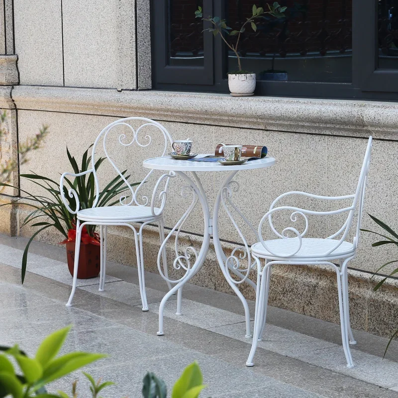 Modern Simple Outdoor Tables and Chairs Garden Furniture Outdoor Leisure Iron Courtyard Balcony Tables and Chairs Combination