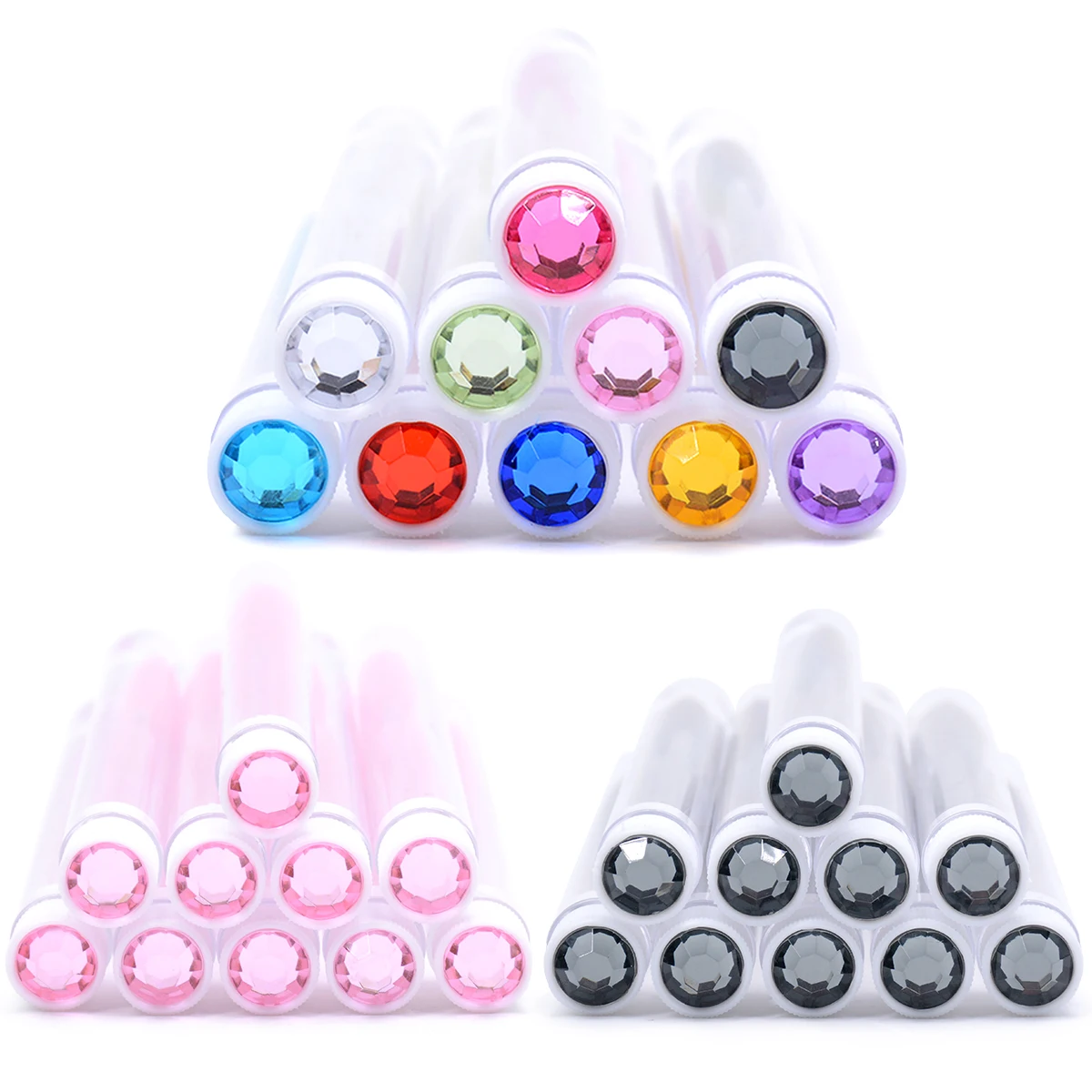 10 szt. Diamentowe szczoteczki do rzęs, wielorazowe aplikatory do tuszu do rzęs w tubkach, aplikatory do brwi, grzebienie do przedłużania rzęs, etui 도구