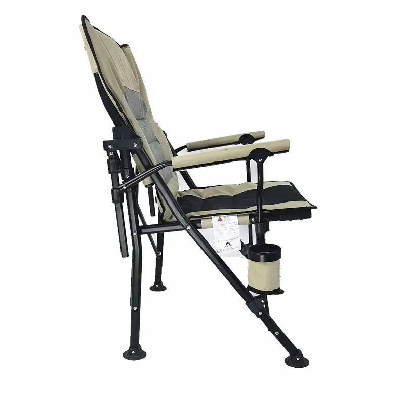 Oversized Folding Beach Chair Ultra Thick High Back Adjustable Recliner Outdoor Leisure Camping Portable Seat