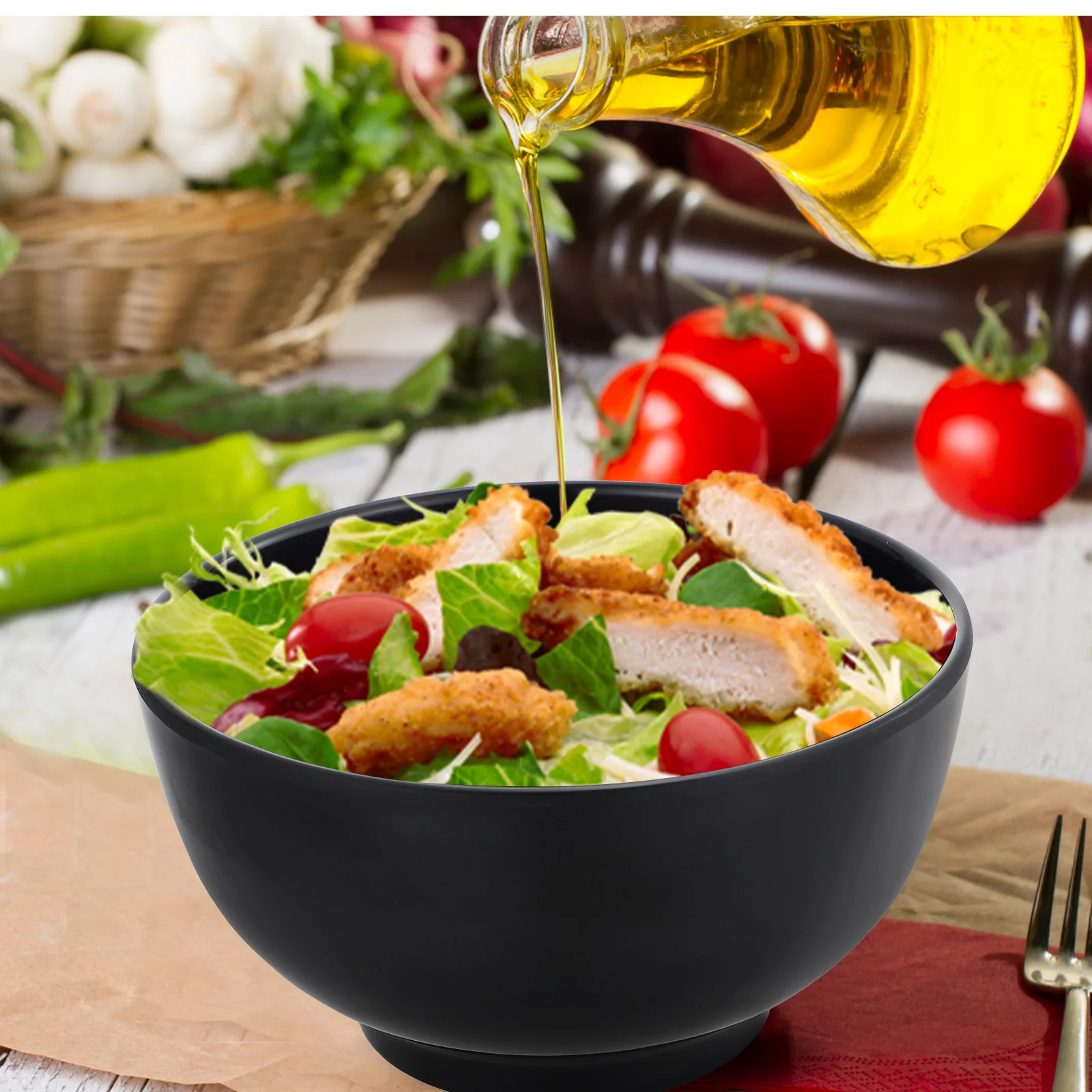 

4 Pcs Melamine Small Bowl Household Rice Bowls Kitchen Delicate Decorative Soup Salad Storage