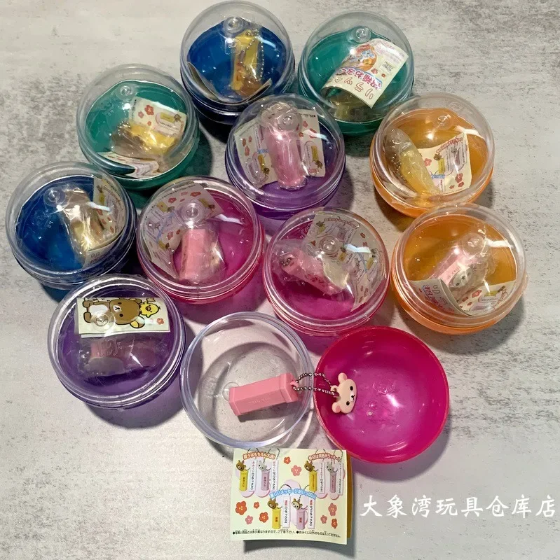 Gashapon Capsule Toy Rilakkumas Pendant Keychain Cute Cartoon Little Bear Action Figures Model Toys Desktop Decoration Kids Gift