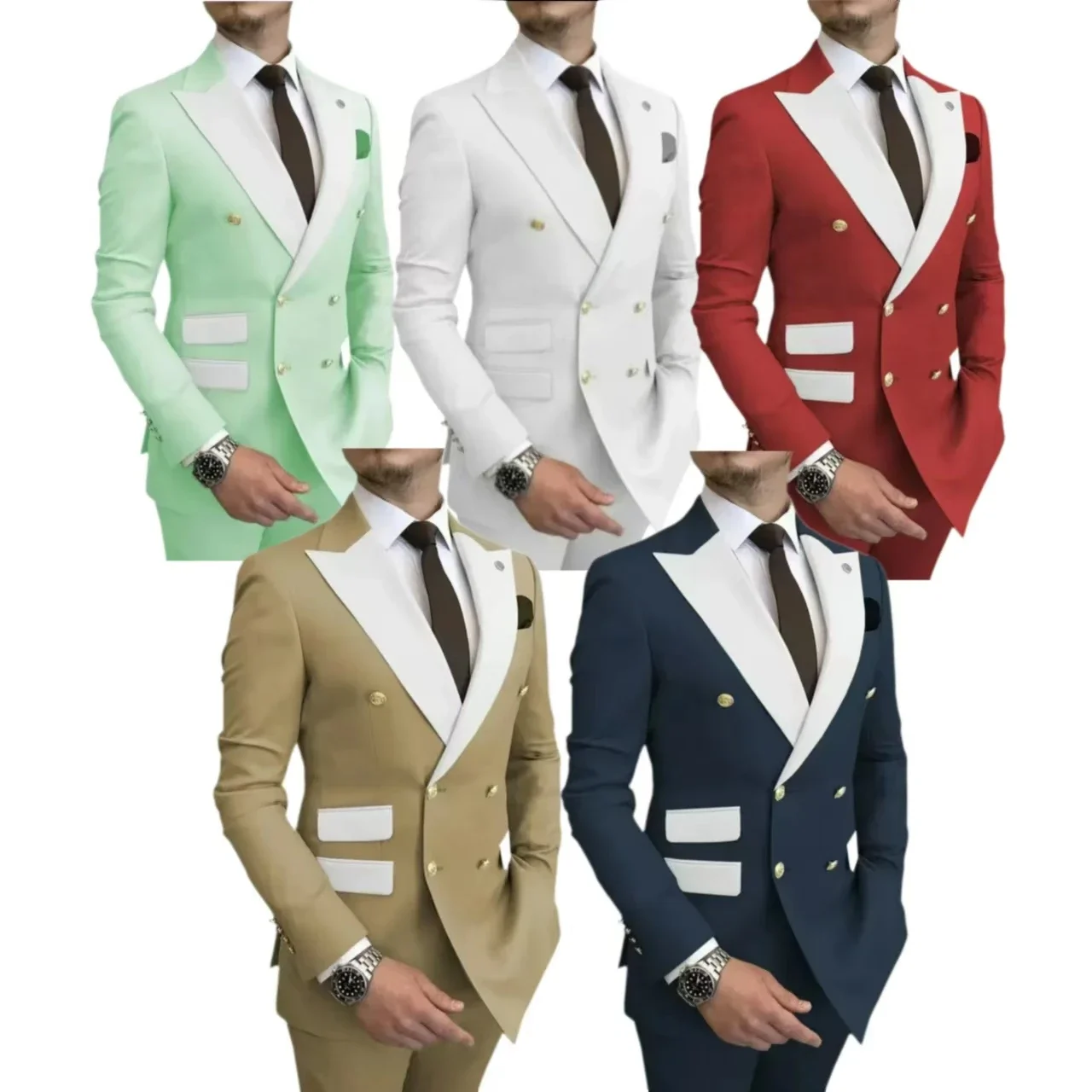 2 Pieces Blazer and Pants Set，Elegant Man Suit，double-breasted，for  Wedding Dresses，stage Costume，Groomsmen